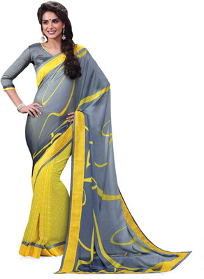 Ridham Sarees Printed Fashion Crepe Saree(Multicolor)