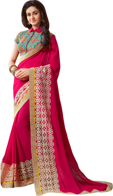 

Lovelylook Embroidered Fashion Georgette Saree(Multicolor), Pink