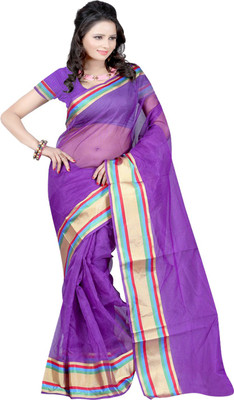 

Ansu Fashion Solid Fashion Art Silk Saree(Purple)