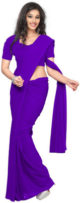 

Surupta Solid Fashion Georgette Saree(Purple), Dark violet purple