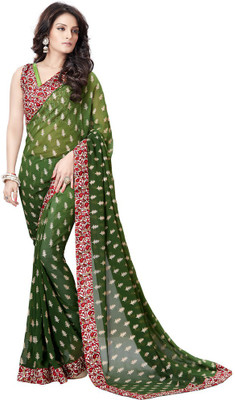 

Manthan Printed Daily Wear Georgette Saree(Green)