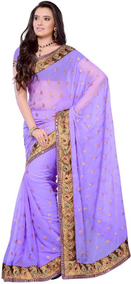 

JTInternational Self Design Fashion Georgette Saree(Multicolor), Lavender