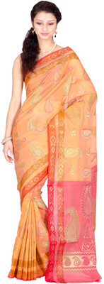 

Chandrakala Self Design Banarasi Cotton Saree(Multicolor), Orange