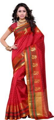 

Mimosa Woven Ikkat Art Silk Saree(Maroon)