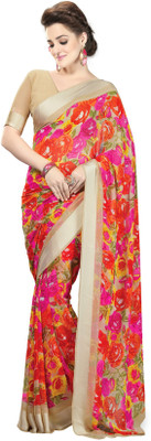 

Khoobee Self Design, Printed Fashion Georgette Saree(Multicolor, Beige), Beige;multicolor