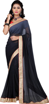 

Jiya Self Design Fashion Georgette Saree(Black, Grey)