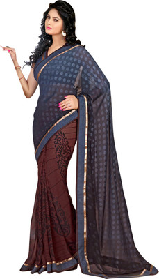

Saara Printed Fashion Georgette Saree(Brown, Grey)