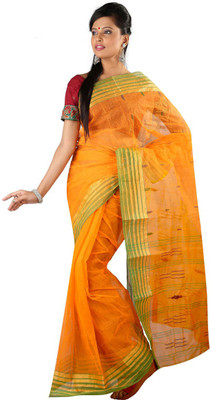 

Hawai Solid Tant Handloom Cotton Saree(Yellow)