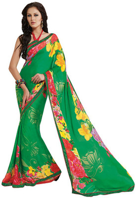 

Party Wear Dresses Printed Fashion Pure Chiffon Saree(Multicolor), Multicolor530