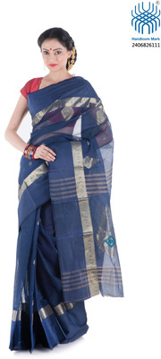

Tantuja Woven Tangail Cotton Saree(Black)