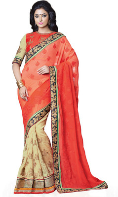 

Saara Self Design Fashion Viscose Saree(Orange)