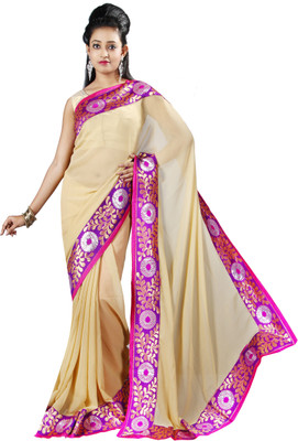 

Anushree Saree Self Design Fashion Chanderi Saree(Multicolor), Cream