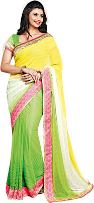 

Vishal Solid Fashion Georgette Saree(Green)
