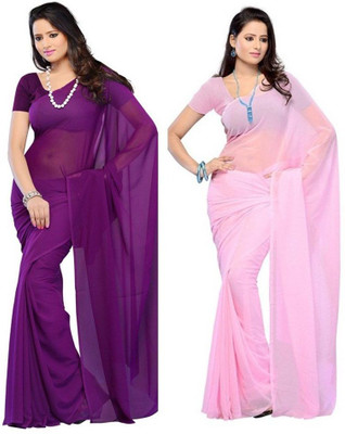 

Multi Retail Printed Daily Wear Georgette Saree(Pack of 2, Purple, Pink), Pink02;purple02