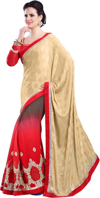

Stylezone Embroidered Fashion Georgette Saree(Red)