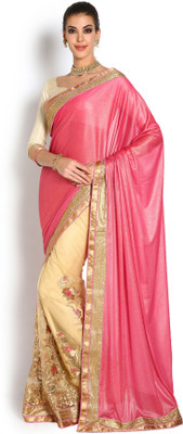 

Soch Embroidered Fashion Viscose Saree(Pink)