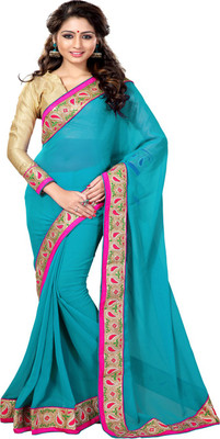 

Sourbh Sarees Solid Fashion Georgette Saree(Light Blue), Turquoise
