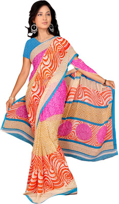 

Khushali Self Design, Printed Fashion Chiffon Saree(Light Blue, Pink, Multicolor), Light blue;multicolor;pink