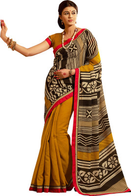 

Jiya Self Design, Printed Fashion Art Silk Saree(Multicolor, Yellow)