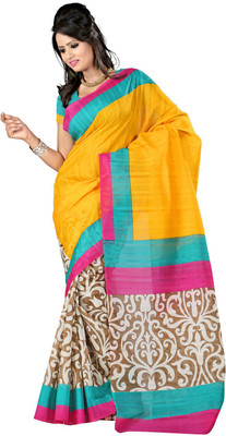 

Softdeal Printed Bhagalpuri Printed Silk Saree(Multicolor)