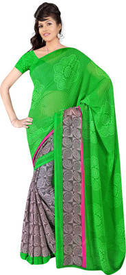 

MannMohh Printed Daily Wear Georgette Saree(Multicolor)