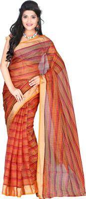 

Sanju Sarees Solid Fashion Art Silk Saree(Orange)