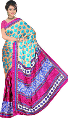 

Khoobee Self Design, Printed Fashion Jacquard Saree(Beige, Multicolor, Pink)