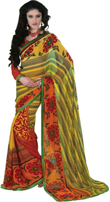 

Cenizas Printed Fashion Georgette Saree(Multicolor), Orange