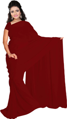 

Vardan Prints Plain Fashion Georgette Saree(Maroon)