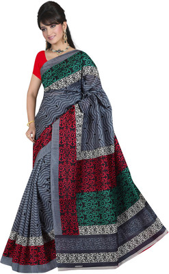 

Manthan Printed Daily Wear Art Silk Saree(Grey)