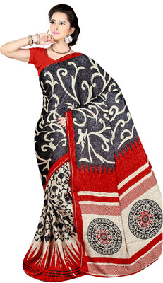 

Jiya Self Design, Printed Fashion Jacquard Saree(Multicolor, Red)