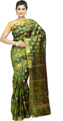 MIMOSA Embellished Kanjivaram Art Silk Saree(Yellow)