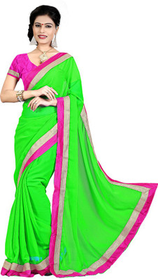 

Indian Wear Online Solid Fashion Chiffon Saree(Green)