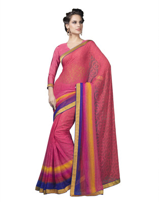 

Suvastram Printed Fashion Georgette Saree(Pink)
