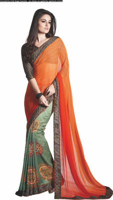 

Khushali Self Design, Printed Fashion Chiffon, Georgette Saree(Green, Orange, Multicolor), Green;multicolor;orange