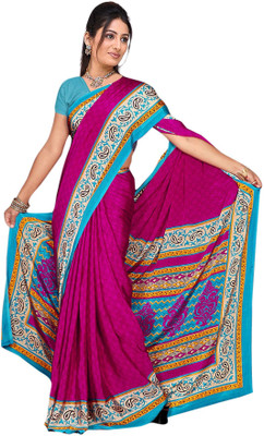 Khushali Printed Fashion Crepe Saree(Pink)