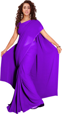 

Vardan Prints Plain Fashion Georgette Saree(Light Blue)