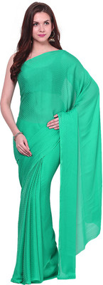 

Aksara Self Design Daily Wear Crepe Saree(Green)