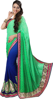 

Khoobee Self Design, Embellished, Embroidered Fashion Georgette, Jacquard Saree(Blue, Green)