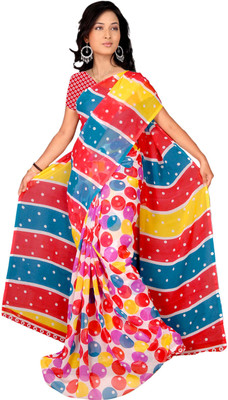 

Vardan Prints Printed Bollywood Georgette Saree(Red)