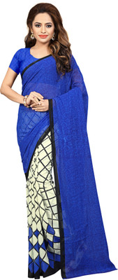 Vardan PRINTS Printed Bollywood Georgette Saree(Blue)