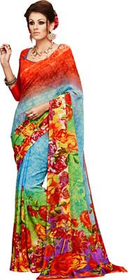 

Jiya Self Design, Printed Fashion Georgette Saree(Multicolor)