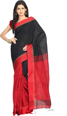 

Crochetin Woven Fashion Handloom Viscose Saree(Black, Red)