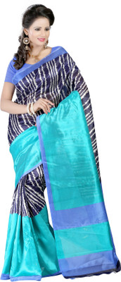 Indrani Printed Bhagalpuri Art Silk Saree(Green)