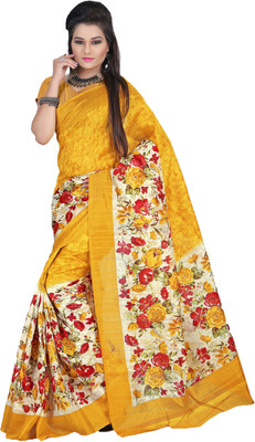 

JTInternational Printed Bhagalpuri Silk Saree(Multicolor)