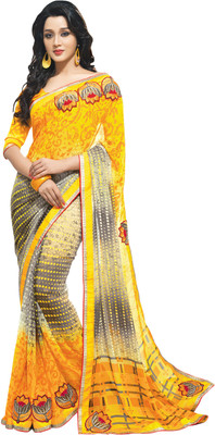 

Saara Floral Print, Self Design Daily Wear Georgette Saree(Yellow)