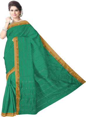 

Javuli Self Design Arani Pattu Handloom Silk Cotton Blend Saree(Dark Green)