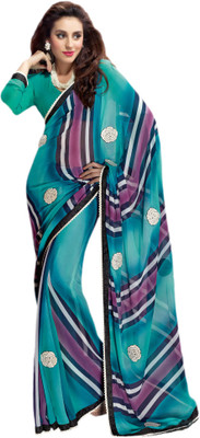 

Vishal Self Design Bollywood Georgette Saree(Blue)
