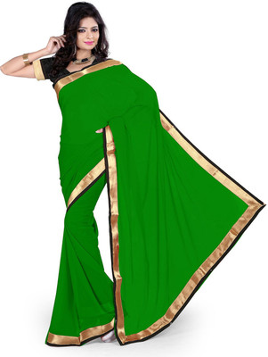 

Indian Wear Online Solid Fashion Georgette Saree(Green)
