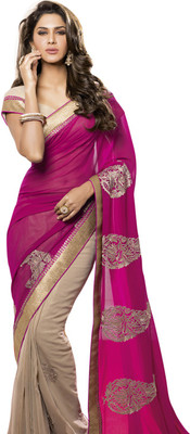 

Vishal Self Design Bollywood Chiffon, Georgette Saree(Pink)
